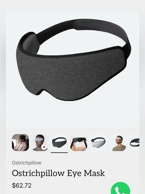 Charcoal Gray Eye Mask - Travel Sleep Mask